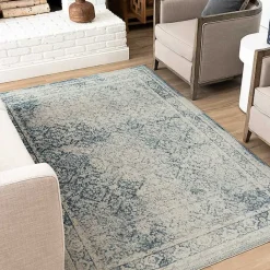 Outlet Kirklands Home Blue and Cream Blackwell Area Rug, 8x10