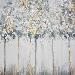 Best Kirklands Home Blue and Gold Trees Canvas Art Prints, Set of 3
