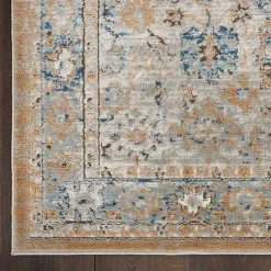 Sale Kirklands Home Blue and Gray Bordered Trina Runner