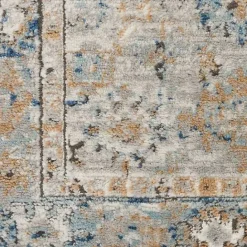 Sale Kirklands Home Blue and Gray Bordered Trina Runner