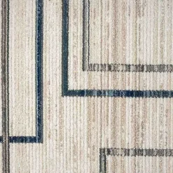Outlet Kirklands Home Blue and Gray Contemporary Geo Area Rug, 7x9