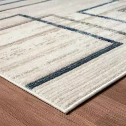 Outlet Kirklands Home Blue and Gray Contemporary Geo Area Rug, 7x9