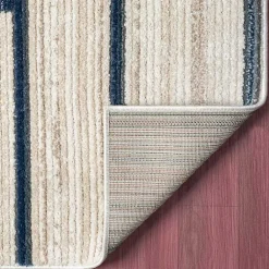 Outlet Kirklands Home Blue and Gray Contemporary Geo Area Rug, 7x9