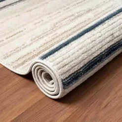 Outlet Kirklands Home Blue and Gray Contemporary Geo Area Rug, 7x9
