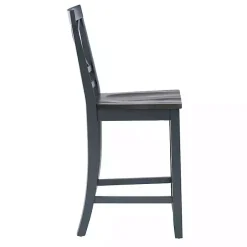 New Kirklands Home Blue and Gray Wood Aliza Counter Stools, Set of 2