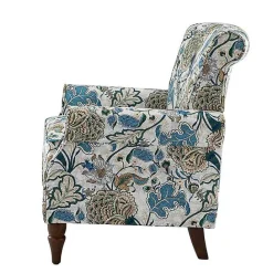 Online Kirklands Home Blue and Green Floral Upholstered Accent Chair
