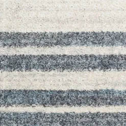 Kirklands Home Blue and Ivory Linear Moons Runner, 2x12