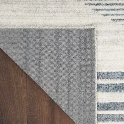 Kirklands Home Blue and Ivory Linear Moons Runner, 2x12