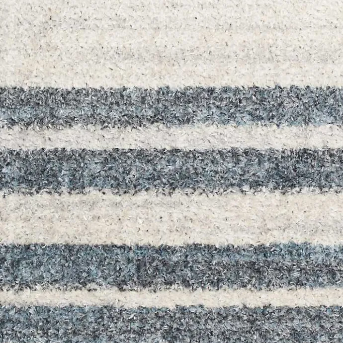 Hot Kirklands Home Blue and Ivory Linear Orb Washable Area Rug, 5x7