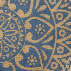 Hot Kirklands Home Blue and Natural Print Round Placemats, Set of 6
