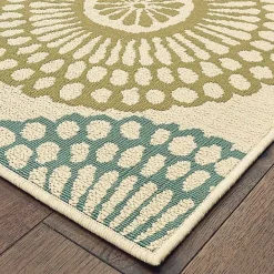 Outlet Kirklands Home Blue and Orange Circles Outdoor Area Rug, 6x9