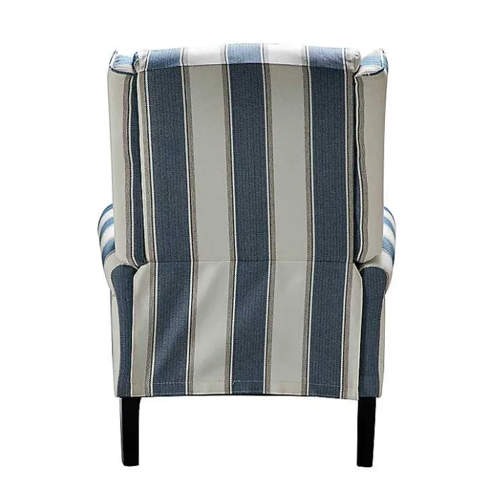 Online Kirklands Home Blue and Tan Stripe Traditional Recliner