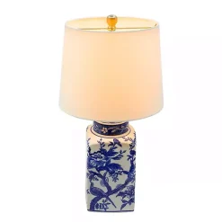 Kirklands Home Blue and Bird Pattern Table Lamp White