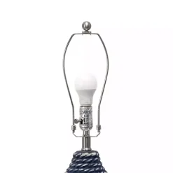 Outlet Kirklands Home Blue and Ceramic Faux Rope Table Lamp White