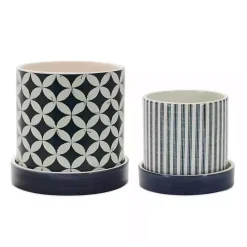 Online Kirklands Home Blue and White Coastal Planters, Set of 2