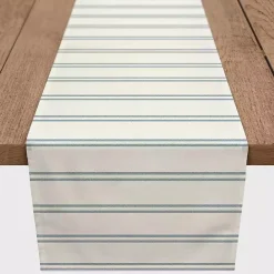 Outlet Kirklands Home Blue and White Country Stripe Table Runner, 90 in.