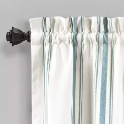 Discount Kirklands Home Blue and White Farmhouse Stripe Valance