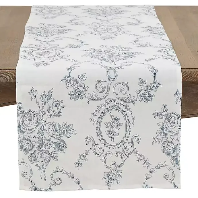 Clearance Kirklands Home Blue and White Floral Table Runner, 108 in.