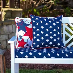 New Kirklands Home Blue and White Stars Outdoor Pillows, Set of 2