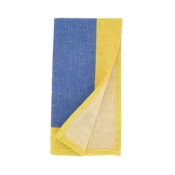 Hot Kirklands Home Blue and Yellow Colorblock Napkins, Set of 4