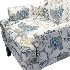 Hot Kirklands Home Blue and Yellow Floral Upholstered Accent Chair