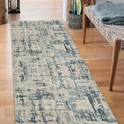 New Kirklands Home Blue Avalon Abstract Pattern Area Rug, 3x8