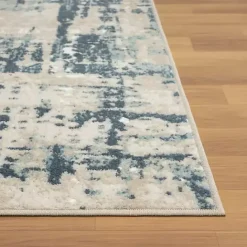New Kirklands Home Blue Avalon Abstract Pattern Area Rug, 3x8