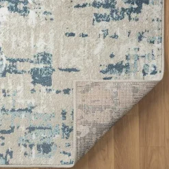 New Kirklands Home Blue Avalon Abstract Pattern Area Rug, 3x8