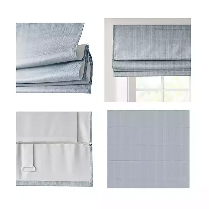 Discount Kirklands Home Basketweave Cordless Roman Shade, 31 in. Blue