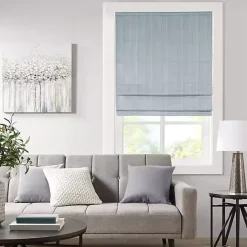 Sale Kirklands Home Basketweave Cordless Roman Shade, 33 in. Blue