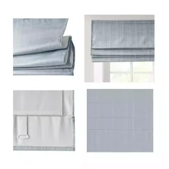 Kirklands Home Basketweave Cordless Roman Shade, 35 in. Blue