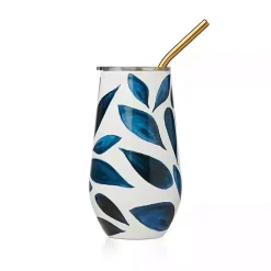 Outlet Kirklands Home Bay Leaf Insulated Wine Tumbler Blue