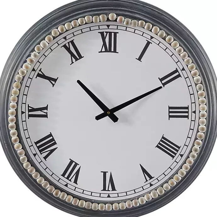 Sale Kirklands Home Blue Beaded Roman Numeral Clock