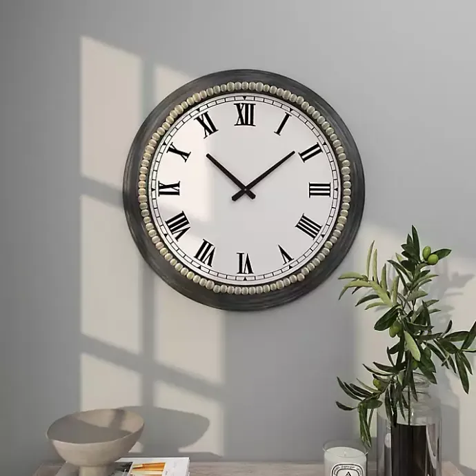 Sale Kirklands Home Blue Beaded Roman Numeral Clock