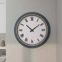 Sale Kirklands Home Blue Beaded Roman Numeral Clock