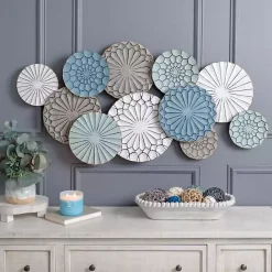 Hot Kirklands Home Blue Bohemian Metal Plate Wall Plaque