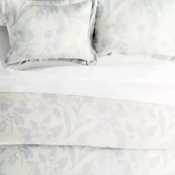 Outlet Kirklands Home Blue Botanical 3-pc. Queen Duvet Cover Set White