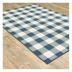 Clearance Kirklands Home Buffalo Check Outdoor Accent Rug, 2x3 Blue