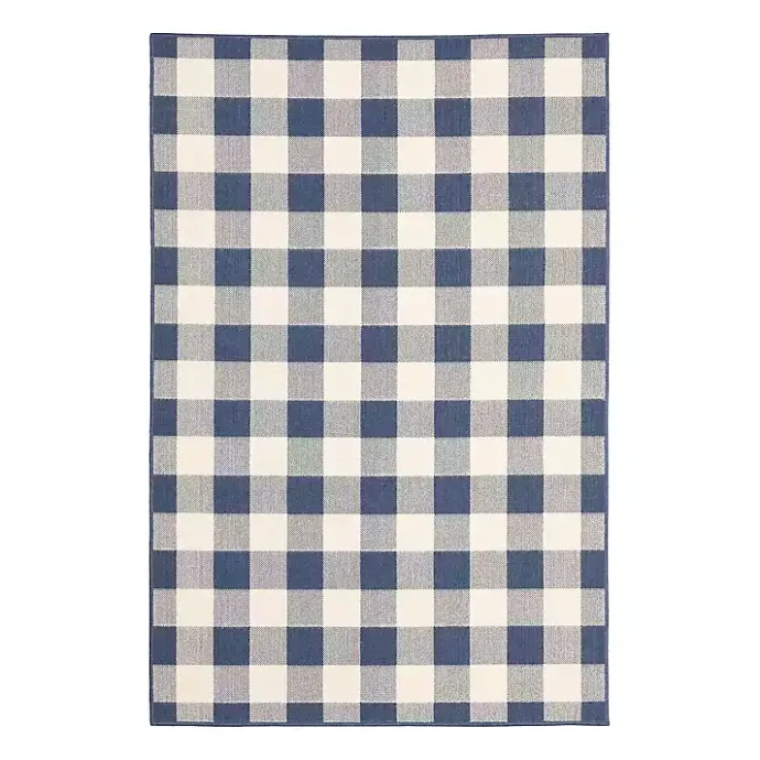 Clearance Kirklands Home Buffalo Check Outdoor Area Rug, 3x5 Blue