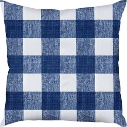 Sale Kirklands Home Blue Buffalo Check Outdoor Pillow, 22 in.