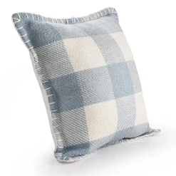 Online Kirklands Home Blue Buffalo Check Stitched Outdoor Throw Pillow