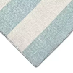 New Kirklands Home Blue Cabana Stripe Indoor/Outdoor Area Rug, 7x9