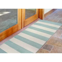 Kirklands Home Blue Cabana Stripe Indoor/Outdoor Runner, 2x8
