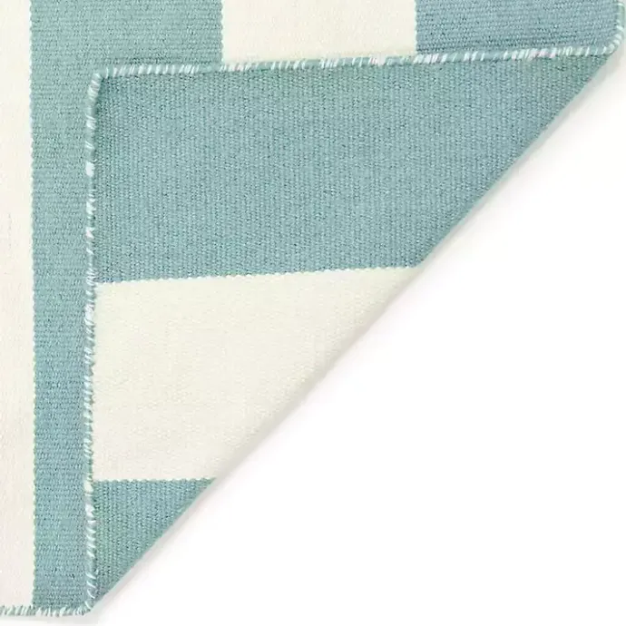 Kirklands Home Blue Cabana Stripe Indoor/Outdoor Runner, 2x8