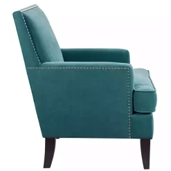 Clearance Kirklands Home Carlton Accent Chair with Nailhead Trim Blue