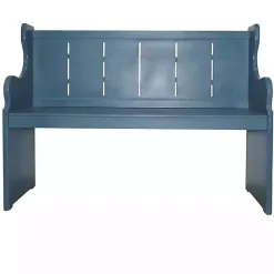 Discount Kirklands Home Carved Wood Pew Bench Blue