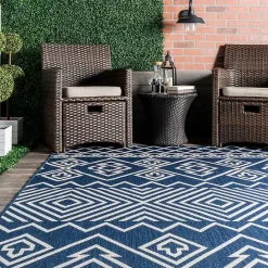 Discount Kirklands Home Blue Cassie Global Outdoor Area Rug, 5x8