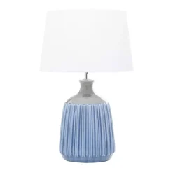 New Kirklands Home Blue Ceramic Breeze Table Lamp White