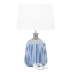 New Kirklands Home Blue Ceramic Breeze Table Lamp White