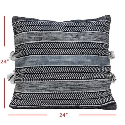 Hot Kirklands Home Chevron Woven Outdoor Pillow Blue
